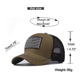 RUINUO American Flag Mesh Baseball Cap Trucker Hat Tactical Operator Caps Outdoor Breath Sun Hats Yellow