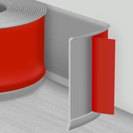 ToLanbbt 53 FT Baseboard Trim Molding Wall Base Cove Flexible Vinyl Self-Adhesive Base Trim, 4 in Peel and Stick Avoid Dust Rubber Baseboard Trim for Bedroom, Garage, Office, School Cover Walls, Gray