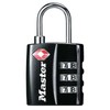Master Lock 4680DBLK TSA Set Your Own Combination Accepted Black, 4-Pack, 4 Piece