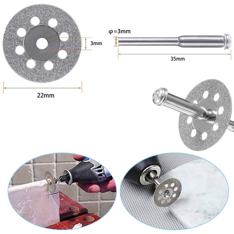 Saipor 20pcs 22mm Diamond Cutting Wheel Off Discs with 4