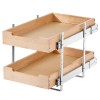 2-Tier Pull-Out Cabinet Organizer Soft Close Slide Out Wood Drawer