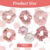 Fuzzy Scrunchies for Women - 7Pcs Soft Furry Hair Scrunchies