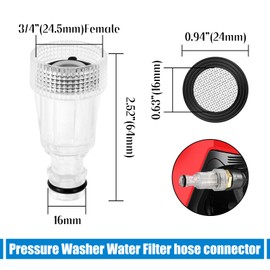 5 Pcs Pressure Washer Hose Fittings,3/4 Inch Garden Hose Connector, Durable Plastic Pressure Washer Inlet Filter Hose Connector, Quick Connect Gun Adapter for Garden and Home Use