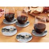 HAOCOO Drink Round Coasters with Holder (Set of 6), Absorbent