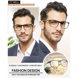 MARE AZZURO Lightweight Reading Glasses 3.50 Men Designer Readers 1.0 1.25 1.5 1.75 2.0 2.25 2.5 2.75 3.0 3.5 4.0 5.0 6.0 (Transparent, 350)