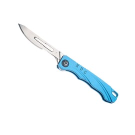 Tungyi Daily Pocket Folding Utility Knife with 10 Replaceable Quick Change Blades, Ultra Compact and Lightweight (Blue)