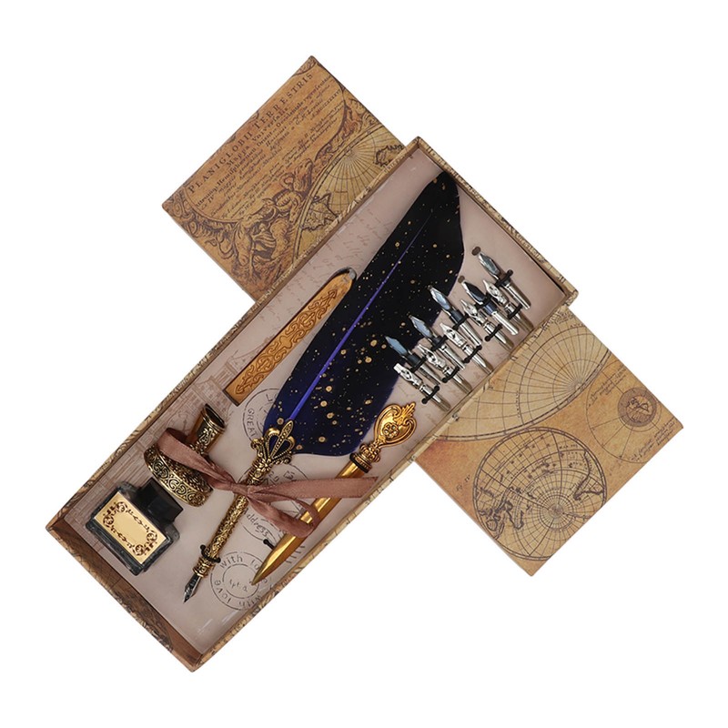 Quill Pen Set Exquisite Retro Smoothing Writing Feather Pen Caligraphy