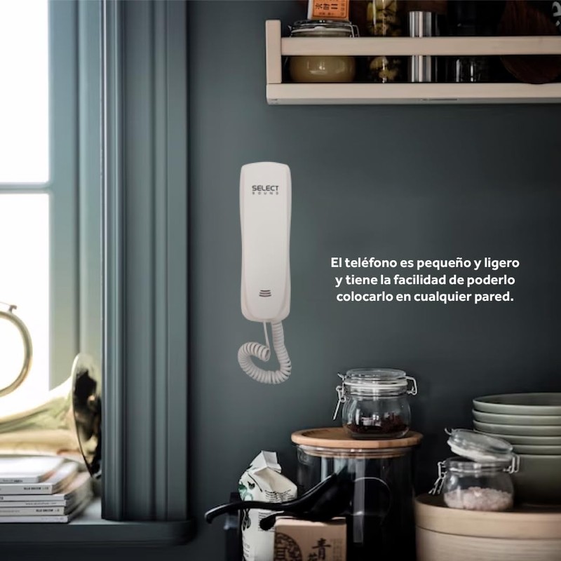 Select Sound | Teléfono Alámbrico Compacto para Montar en Pared