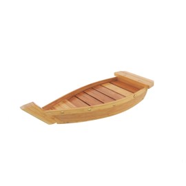 BambooMN Sushi Boat, Bamboo, Large 16.5 Inch