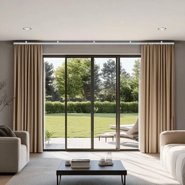 MaKefeile Bendable Ceiling Curtain Track Ceilings Mount or Wall Mounted Heavy-Duty Room Divider Curtains Rails for Living room Bedroom Shower Privacy RV Garage Dividers with Clips，White 6 FT