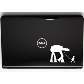 Imperial Walker Out for a Walk - 5 1/2" x 3 3/4" Funny die Cut Vinyl Decal/Bumper Sticker for Windows, Cars, JDM, Trucks, Bumpers, Tool Boxes, Boats, laptops - virtually Any Hard, Smooth Surface