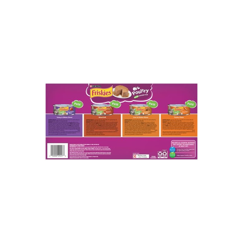 Purina Friskies. Classic Pate - Comida para Gatos, Paquete Variado,