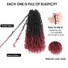 Yanky Twist Crochet Hair (8+10+12 inch)*3,Total 9 packs,Ombre Burgundy,Pre-Looped Yankee