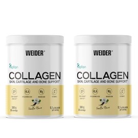 Weider Collagen DUO PACK (2x300g) Vanille-Geschmack, Hydrolysiertes Kollagen Typ I 100% Peptan mit Hyaluronsäure, Magnesium, Vitamin C, Zuckerfrei, Für Haut, Knorpel, Knochen und Haare