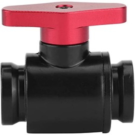 Tiardey Mini Water Cooling Valve G1/4inch Thread Internal Dentition PC Water Radiator Water Ball Valve for Computer Water Cooling System (Red Handle)