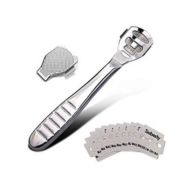 Origin GLY2IN1 Heel Exfoliating Remover Blade Stainless Steel Foot Care Exfoliating Exfoliating File Foot File Octopus Fish Eye Exfoliating Blade with 10 Replacement Blades