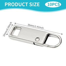 Pack of 10 Zip Zippers, Zip Replacement Zippy Fix, Removable Metal Zipper for Zip Repair for Purse, Clothes, Jeans, Suitcase, Zip Pull