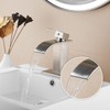 FRANSITON Brushed Nickel Waterfall Bathroom Faucet Lavatory Single Handle 1