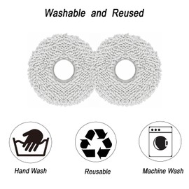 Mop Pad for ECOVACS DEEBOT X2 Omni/ T20 Omni/ T10 Omni/ X1 Omni/ X1 Turbo/T30 Pro/T30S Comb/ T30S Mop Pad, for Yeedi M12 Pro+ Vacuum Cleaner, Reusable Mop Pads Replacement Accessories