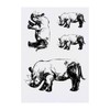 4 x 'Sketched Style Rhino' Temporary Tattoos - Water Resistant,