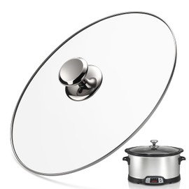 Oval Glass Lid 8 Quart Replacement for Hamilton Beach 33480 Slow Cooker, 8qt Slow Cooker Lid Replacement, Clear Cooker Lid Replacement Part
