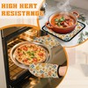 Cute Mushroom Forest Oven Mitts and Pot Holders,Floral Flower Heat