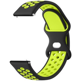 Meliya 20mm 22mm Watch Bands Quick Release Replacement Wristband, Soft Silicone Bands Breathable Sport Replacement Straps for Men Women (20mm, Black-Green)