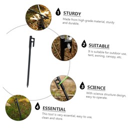 Outanaya 4pcs Iron Tent Pegs Ground Stakes for Camping Beach Snow and Outdoor Activities Easy to Use and Pull Out Strong Cast Iron Design
