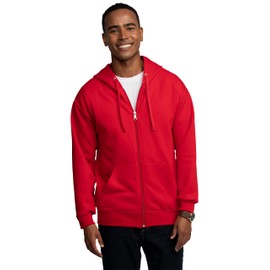 Fruit of the Loom Men's Eversoft Fleece Sweatshirts & Hoodies, Full Zip-Red, Small