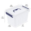 Yuright 3.5 Quart Small Clear Latching Storage Box with Handle,