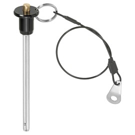 PATIKIL Quick Release Pin 1/4" x 3.15", Ball Locking Pin 304 Stainless Steel Quick Release Fastening Safety Locating Pins with Push Button 25 cm Lanyard Cable (6 x 80mm)