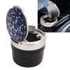 Portable Car Ashtray Mini Silver Edge Fire Prevention Smokeless Auto
