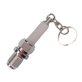 1Pc Fashion LED Key Chain Spark Plug Keychain Mini Car Parts Keyring Gift - White GlobalDeal Direct