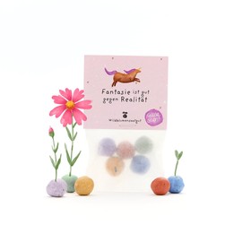 Nachhaltiges Mitbringsel: 5 bunte Blumenmurmeln | Farbenfrohe Seedbombs mit Wildblumensaatgut | Für Aufmunterung, Kindergeburtstage & als kreatives Mitbringsel | 100% ökologisch und 2 Jahre haltbar