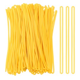 PATIKIL Luggage tag Loops, 100 Pcs PVC Luggage Loop Straps Bag Tag Loops Luggage Tag Holders Worm Loops Tag Holders for ID Card Bags Suitcase Label Fasteners, Yellow