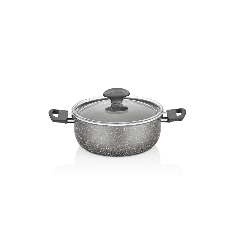 FRED Granite Non-Stick Stock Pot with Glass Lid (5.2L (5.5