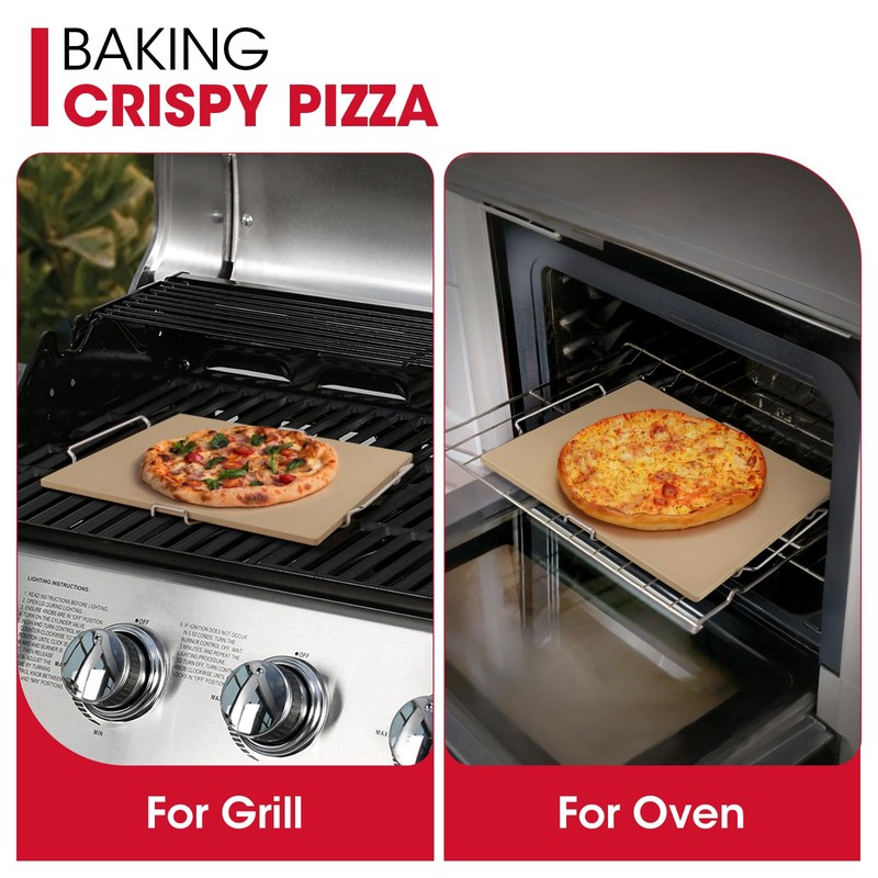 Unicook Pizza Stone for Oven and Grill, 15 x 12