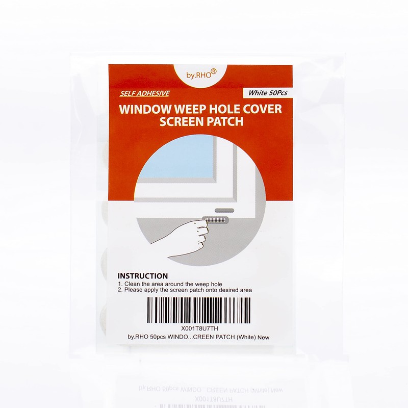 by.RHO 50pcs Window WEEPHOLE Cover Screen Patch (White)