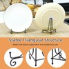 Zjkai 4 Pcs Black Iron Metal 6 Inch Plate Stands