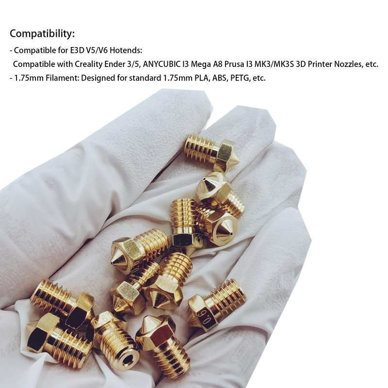 16Pcs V6 Nozzles 0.6mm Compatible for E3D V5 V6 Hotend,