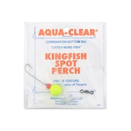 Aqua-Clear, Hi-Lo Rig, Kingfish/Spot/Perch, Size 8 XL Hooks, AFW Swivel, 25 lb / 11.3 kg Grand Slam Mono, T-Standoff, Red Bead, Chartreuse Float