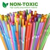 XHQHSZ 200-Pack Solid Colors Flexible Drinking Straws, Plastic Disposable Bendy