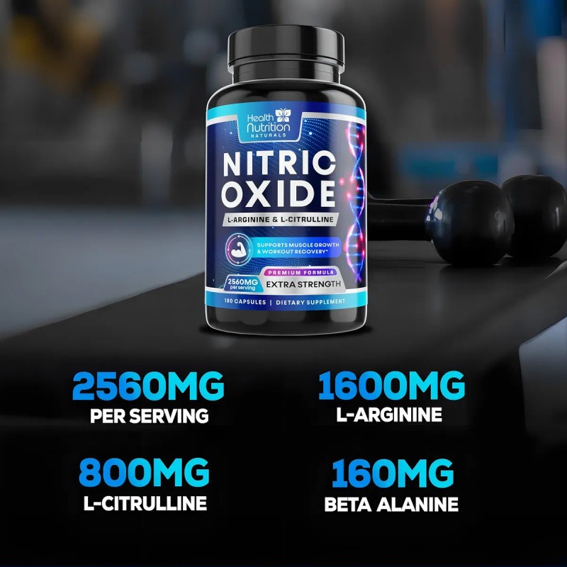 Precursor Oxido Ntrico 2560 Mg Con 180 Caps. Apoyo Muscular
