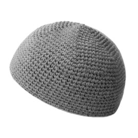 JASGOOD Men's Seamless Cotton Islamic Hat, Men's Knit Hat, Islamic Watch Cap, Beanie, Stretchable, One Size Fits Most, 05-grey