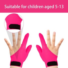4 Pieces Children's Thumb Sucking Protective Gloves 2 Finger (5-13 Years) Children Stop Sucking Their Thumbs and Biting Their Fingers (red)