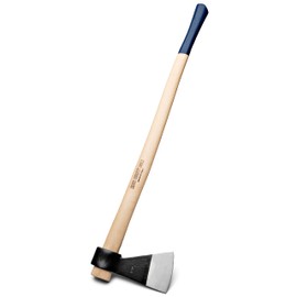 Kings County Tools Classic Italian Tree Felling Axe | 35" Long Straight Ash Wooden Handle | 8.75" Long Powder Coated Steel Head with 4.25" Striking Face