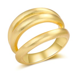 Mytys Gold Rings for Women 18K Gold Plated Band Rings Chunky Statement Ring Gift (Gold 8, 9)