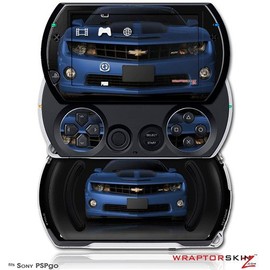 2010 Chevy Camaro Aqua - Black Stripes on Black - Decal Style Skins (fits Sony PSPgo)