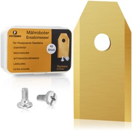 Robot Lawnmower Replacement Blades Titanium, Robotic Lawnmower Blade Compatible with Husqvarna Automower, Gardena Robot Mower, Pack of 45
