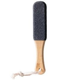 Pumice Stone for Feet Foot Scrub Pedicure Foot File & Pumice Stone Rasp with Ergonomic Wooden Handle -Scrubber for Removing Hard Dead Skin, Calluses (Black)